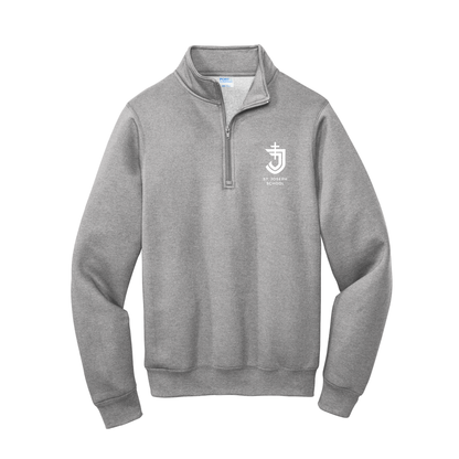 Adult St. Joseph School Cavaliers Logo Embroidered Quarter Zip Sweatshirt | SJSE00 | SJS UNIFORM APPROVED