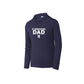 Navy hoodie with 'St. Joseph School Dad' text on a white background