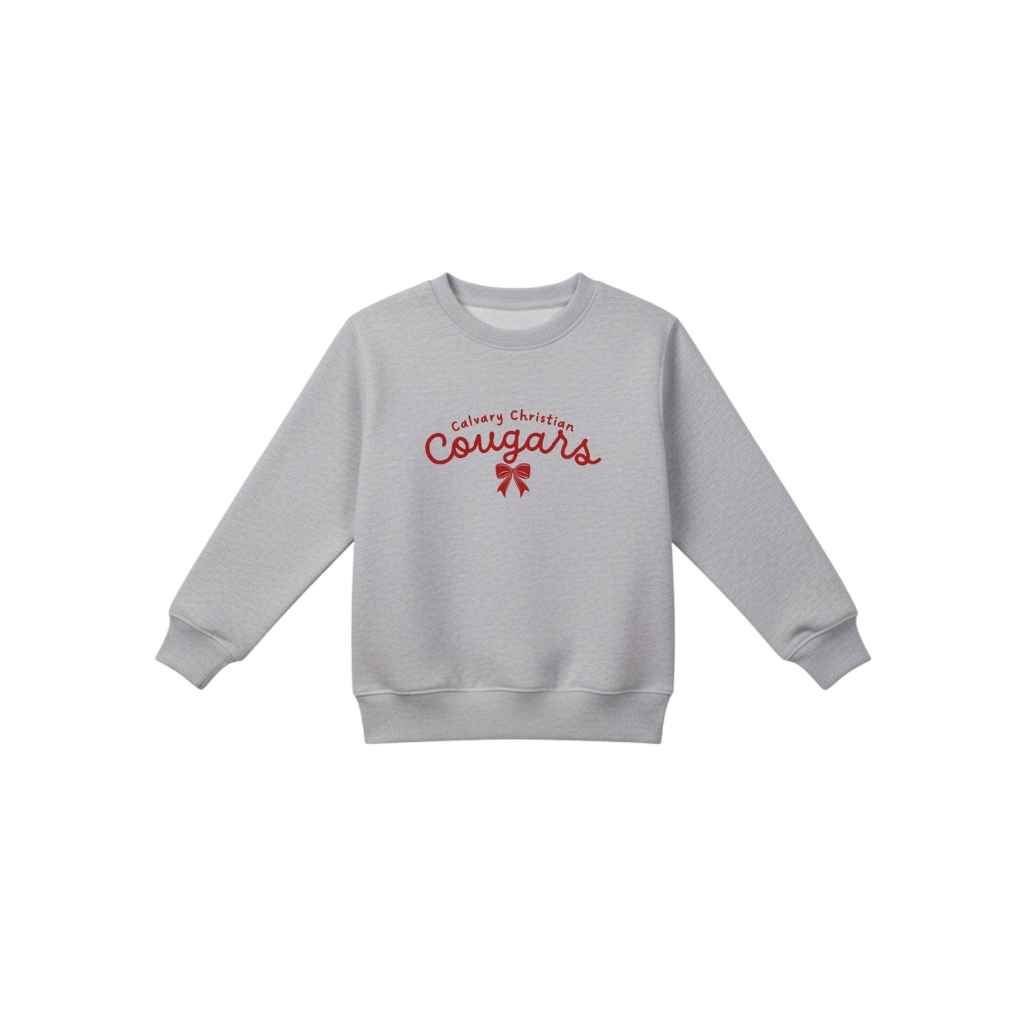 Printed Calvary Christian Cougars Bow Youth Crewneck  | CCSDTF29