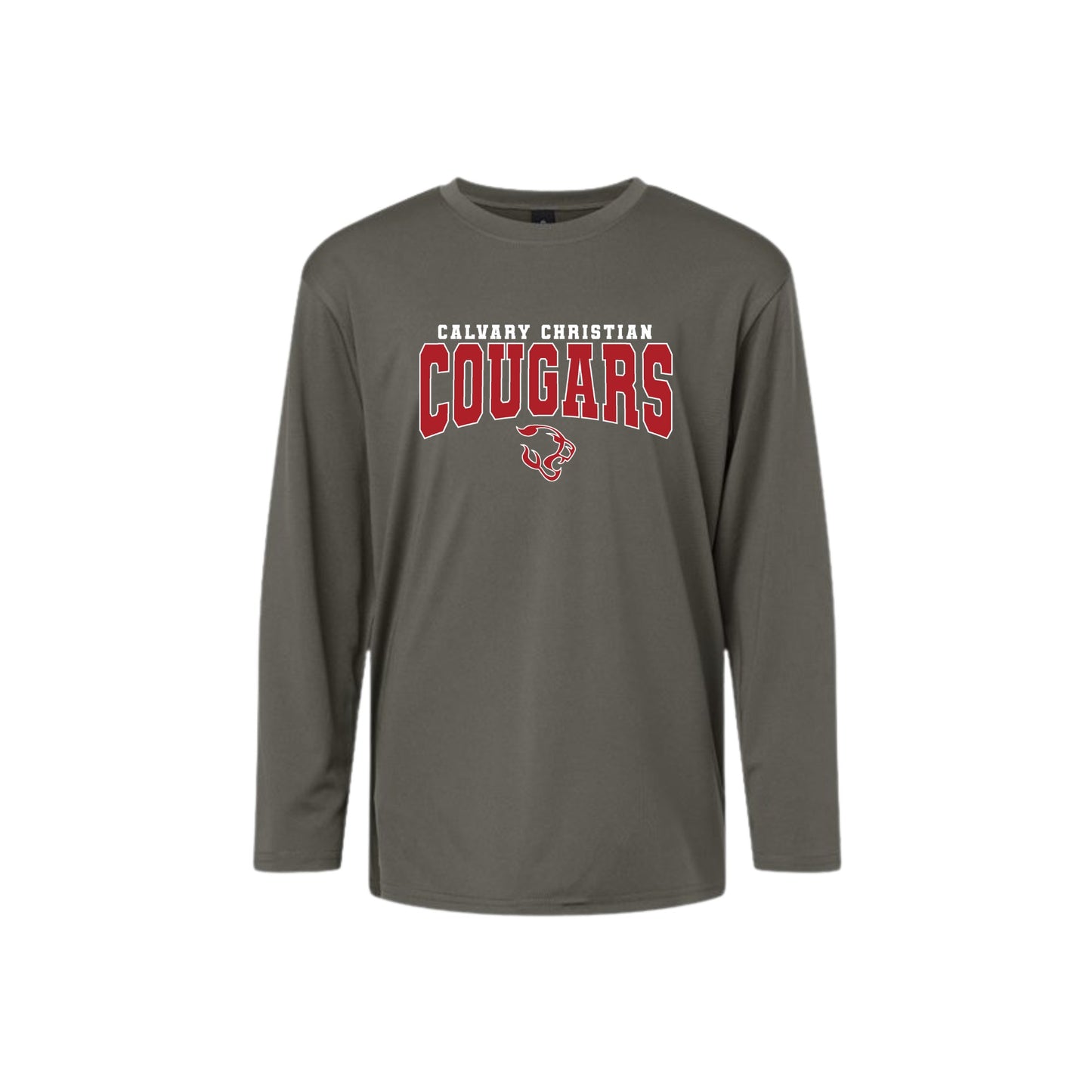 Printed Varsity CCS Cougars Long Sleeve Performance Tee | CCSDTF27