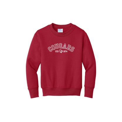Embroidered Varsity Cougars Crewneck Sweatshirt | CCSED28