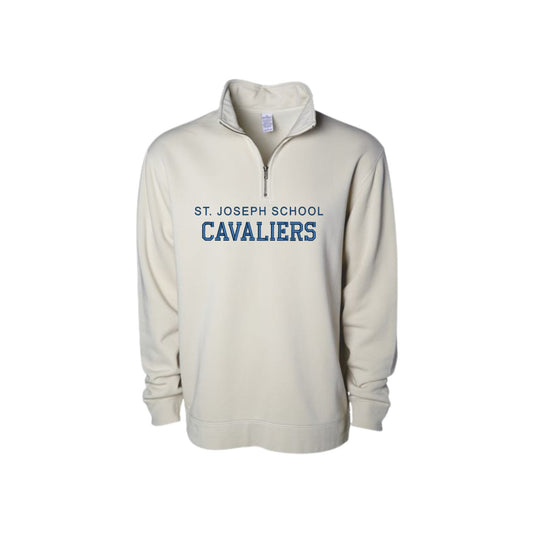 Embroidered Varsity St. Joseph Cavaliers Pigment-Dyed Quarter-Zip Pullover | SJS EJ