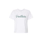 White t-shirt with 'Panthers' text on a white background