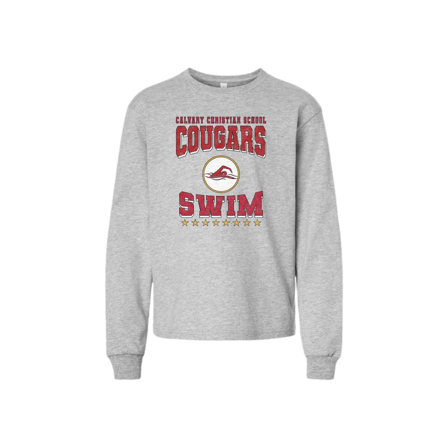 Printed Distressed CCS Swim Long Sleeve Bella and Canvas Tee | CCSDTG20