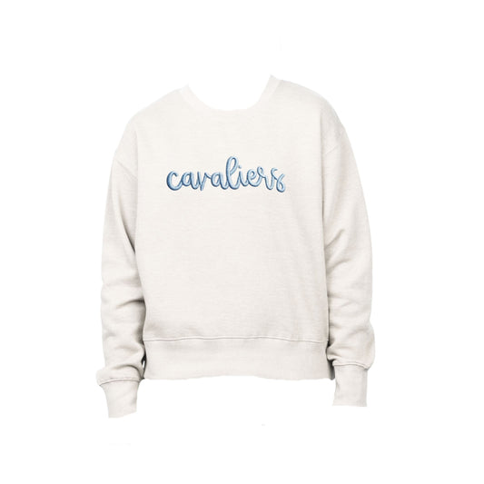 Youth Oversized Crew with Cavaliers Puff Script Embroidery | SJS EPS1