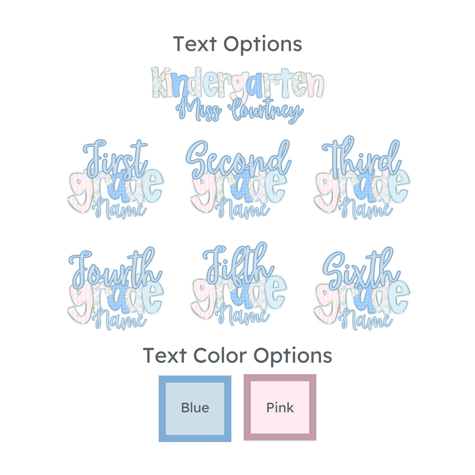 custom text options and text color options