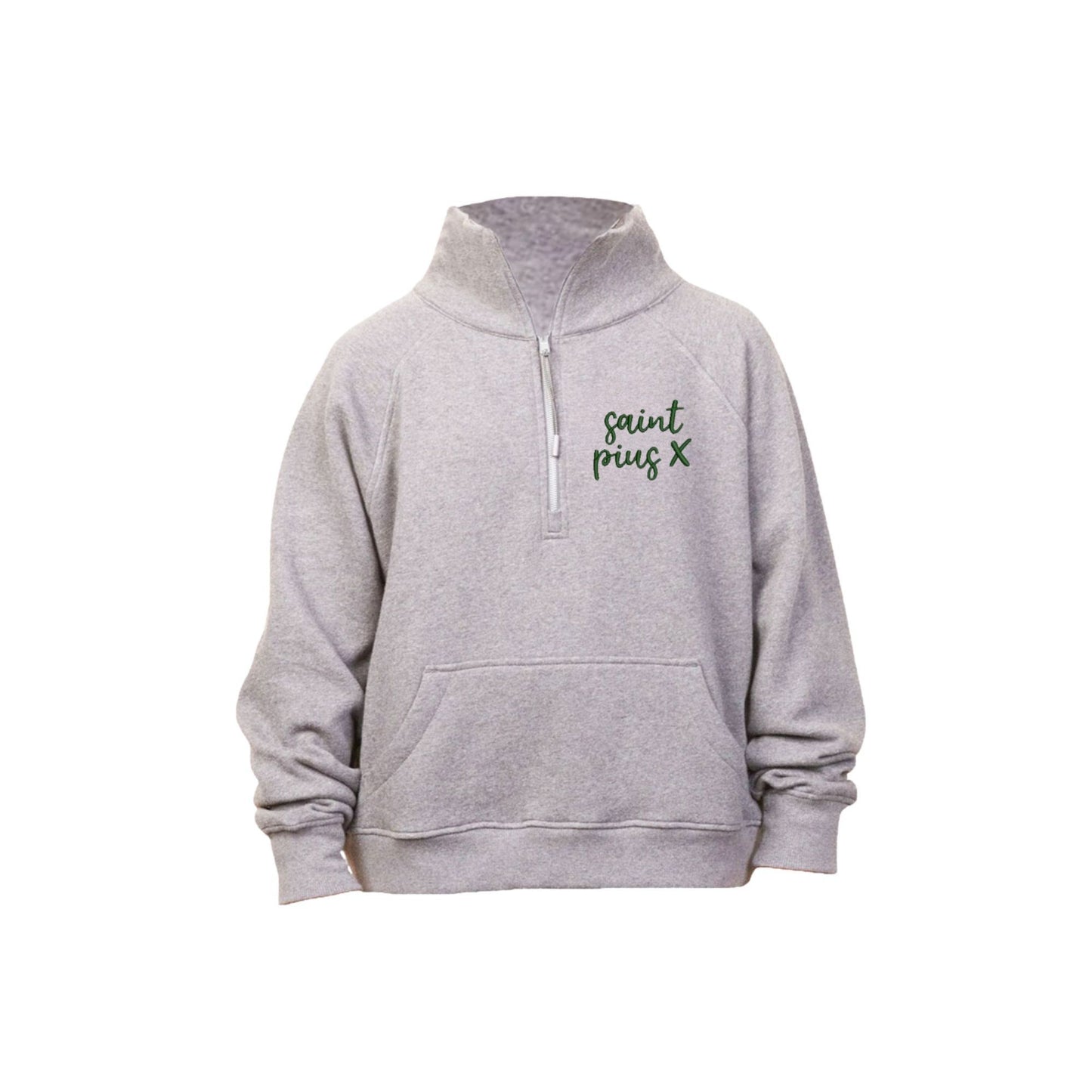 Embroidered  St. Pius X Script Women's Boxy Quarter Zip |  SPX EK