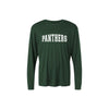 Green long-sleeve shirt with 'PANTHERS' text on a white background