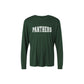 Green long-sleeve shirt with 'PANTHERS' text on a white background