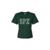 Green t-shirt with 'SPX' text on a white background