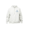BLEACHED LINEN LADIES BOXY QUARTER ZIP FLEECE WITH CUTOM SJS EMBROIDERED LOGO IN POWDER BLUE THREAD ON THE LEFT CHEST