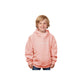 child wearing a rose sand scuba neck hoodie with embroidered panthers design in white thread 
