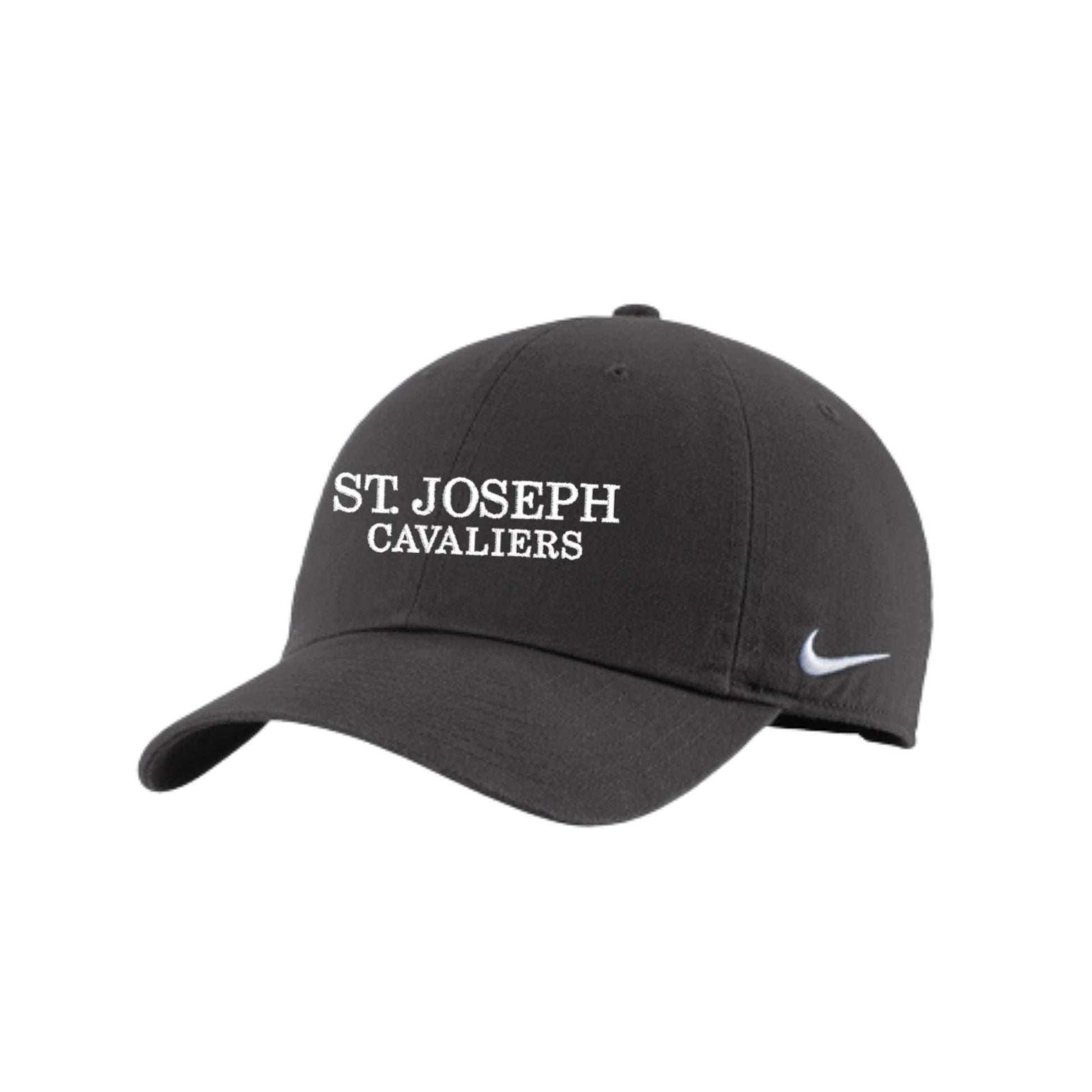 Black cap with 'St Joseph Cavaliers' text and Nike logo on a white background