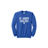Blue sweatshirt with 'St. Joseph Cavaliers' text on a white background