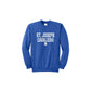 Blue sweatshirt with 'St. Joseph Cavaliers' text on a white background