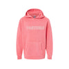 Pink hoodie with 'PANTHERS' text on a white background