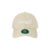 Beige cap with 'Everbound Travel' text and 'EZA' logo on a white background