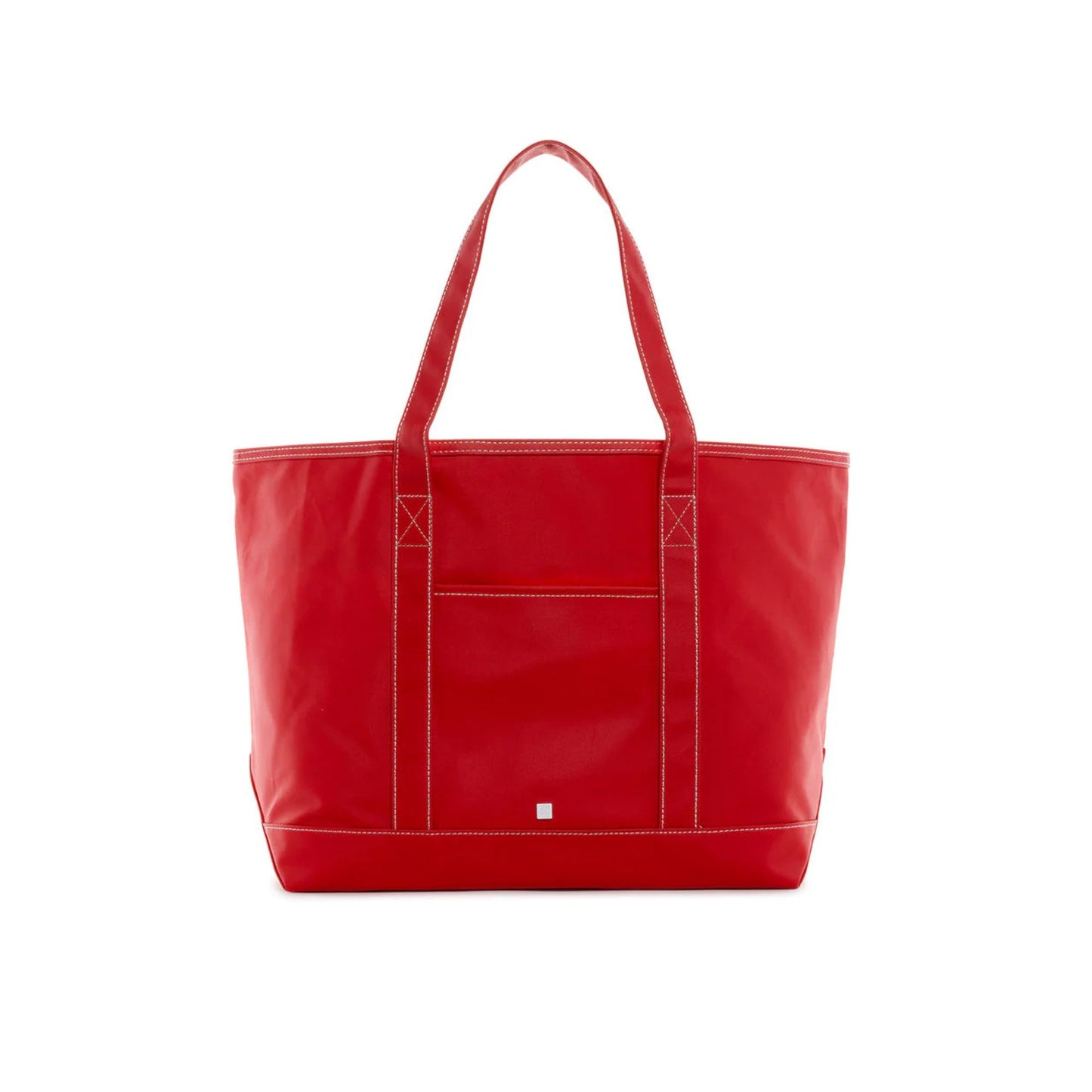 red coated canvas maxi tote