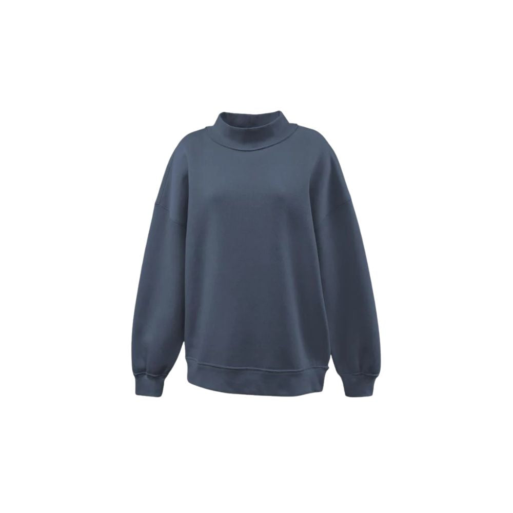 navy mockneck sweatshirt