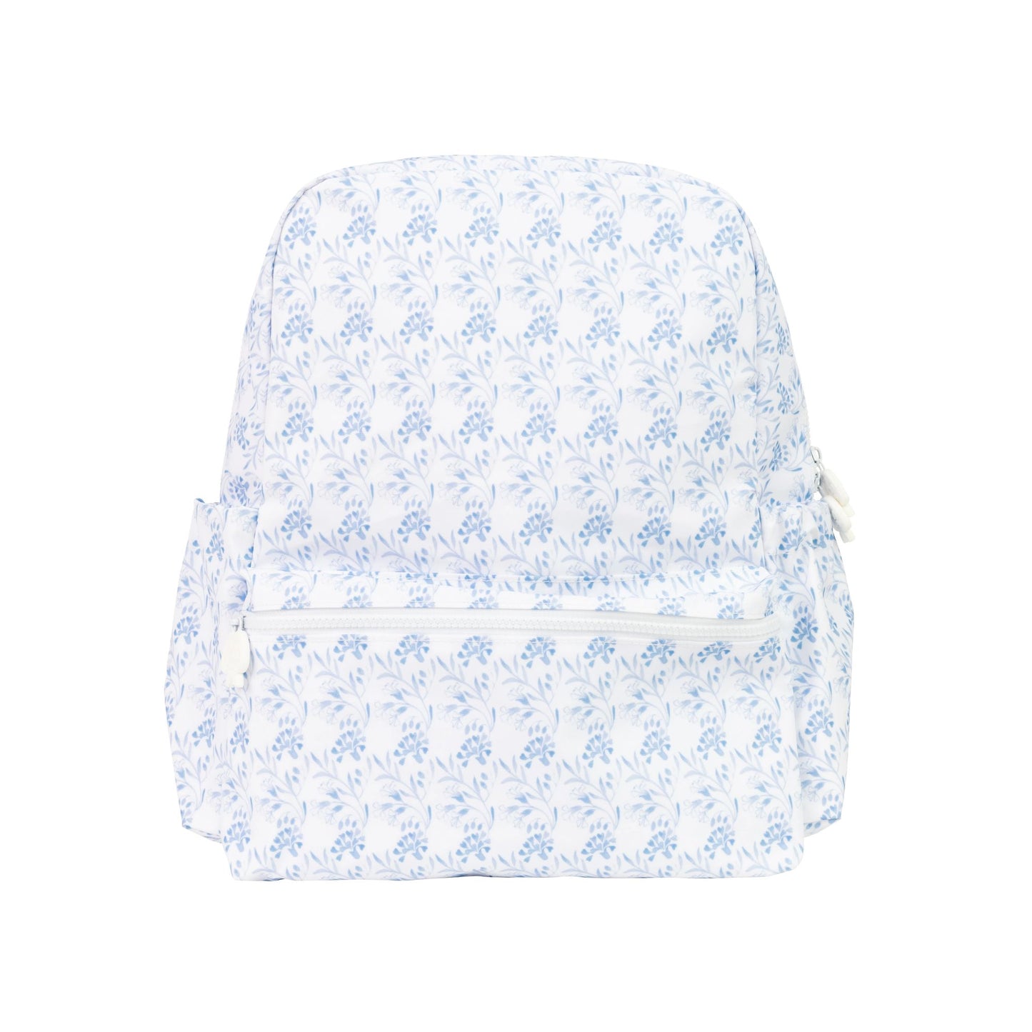 Floral-patterned backpack on a white background