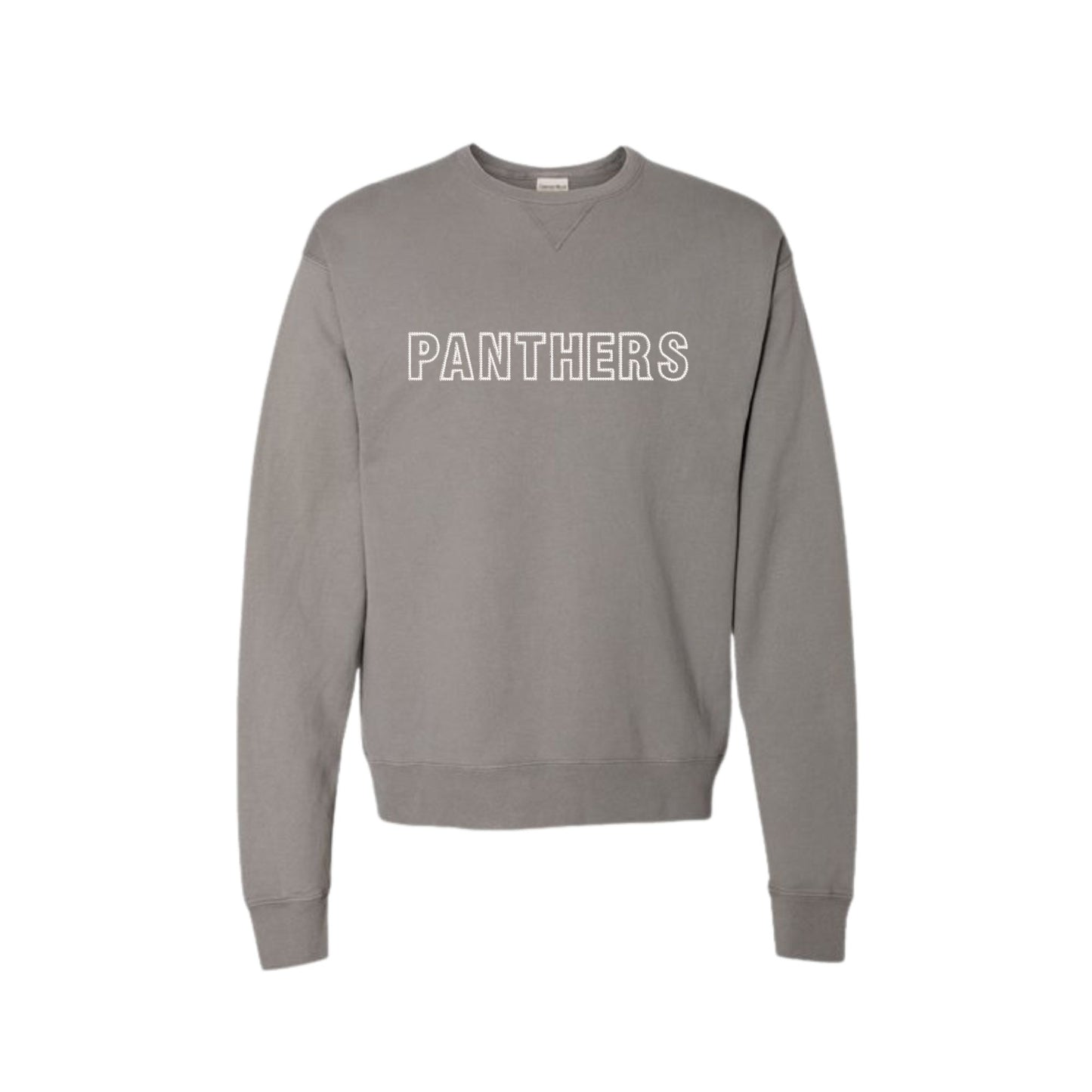 Embroidered Stitched Block Panthers Unisex Garment-Dyed Crewneck Pullover | SPX EG