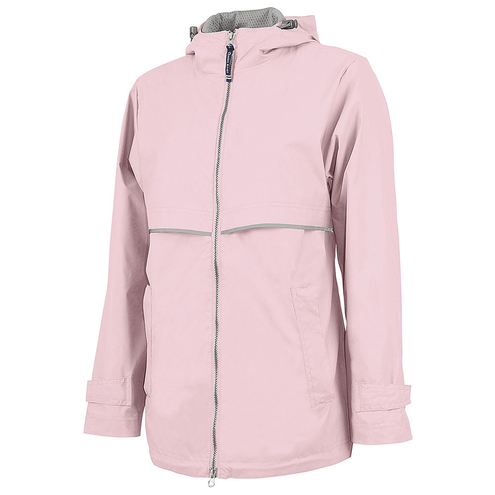 pink rain coat