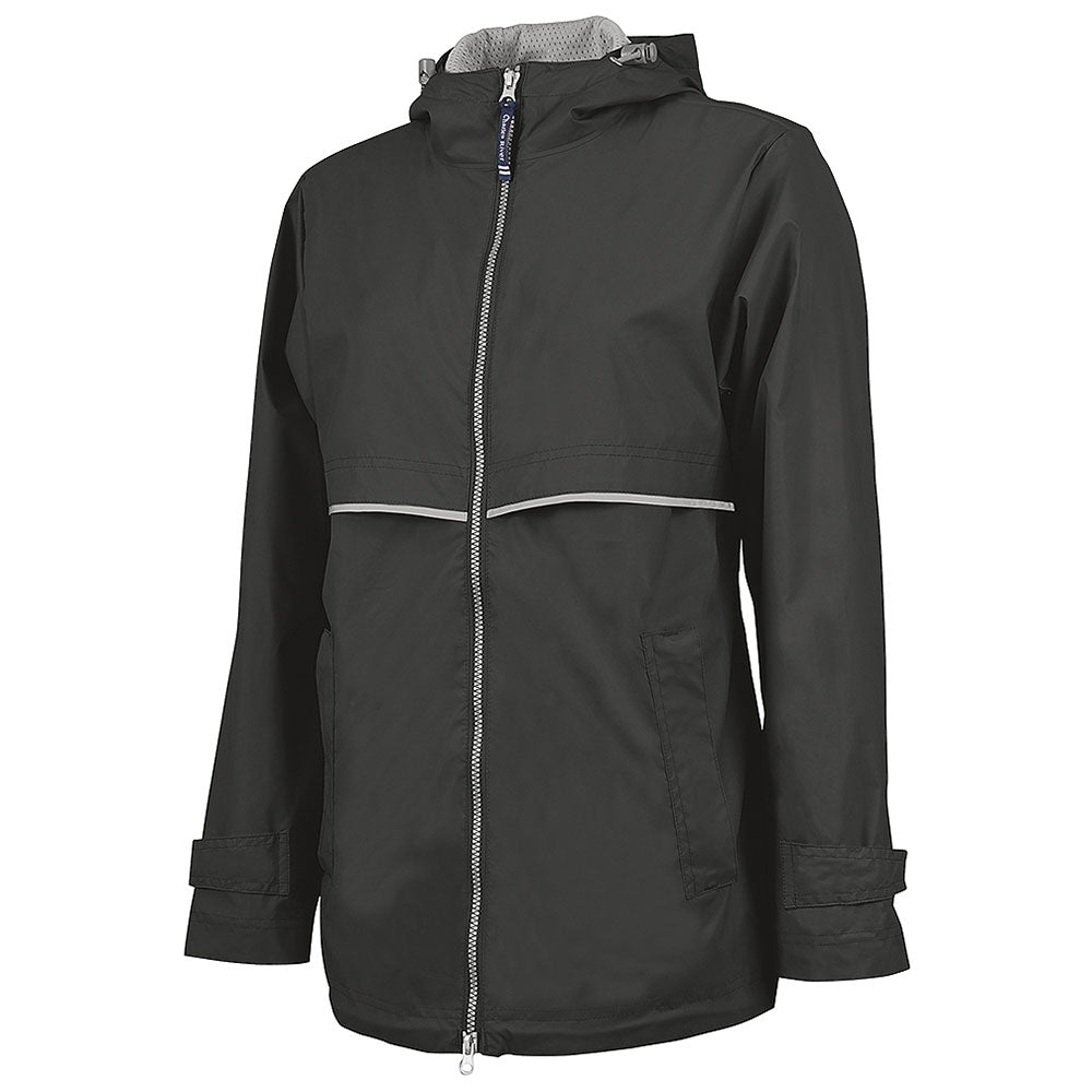 black rain coat