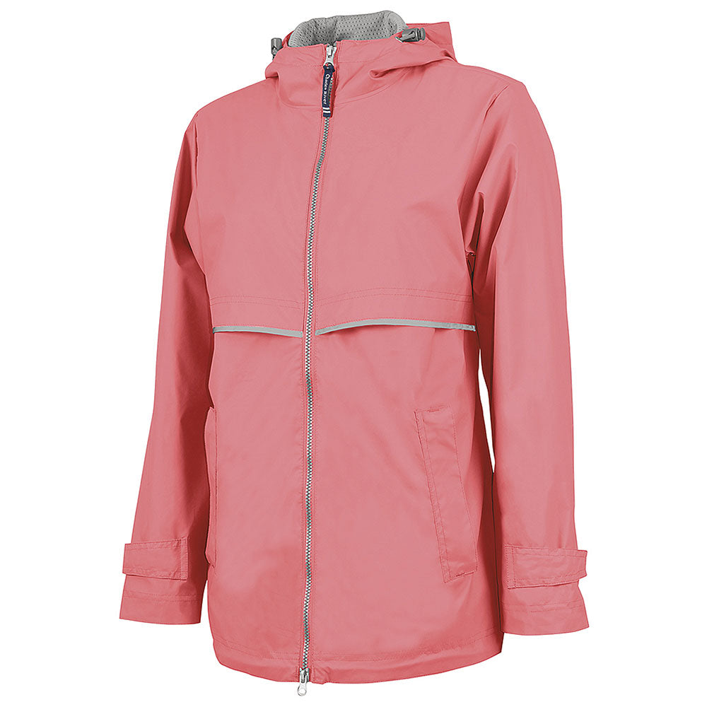 coral rain coat
