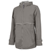 grey rain coat