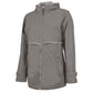 grey rain coat