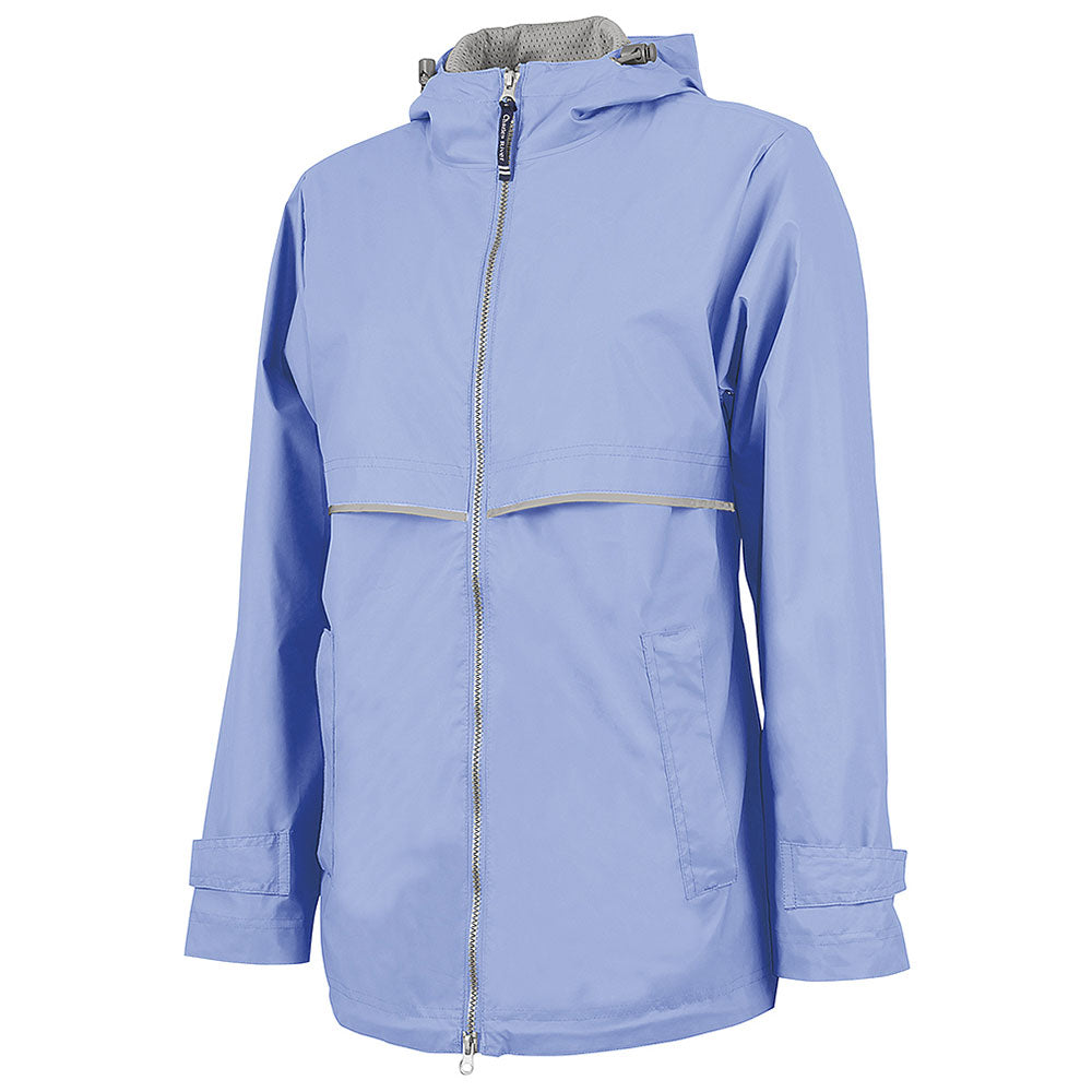 periwinkle rain coat