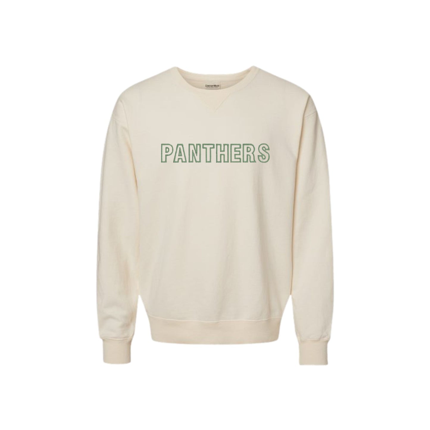 Embroidered Stitched Block Panthers Unisex Garment-Dyed Crewneck Pullover | SPX EG
