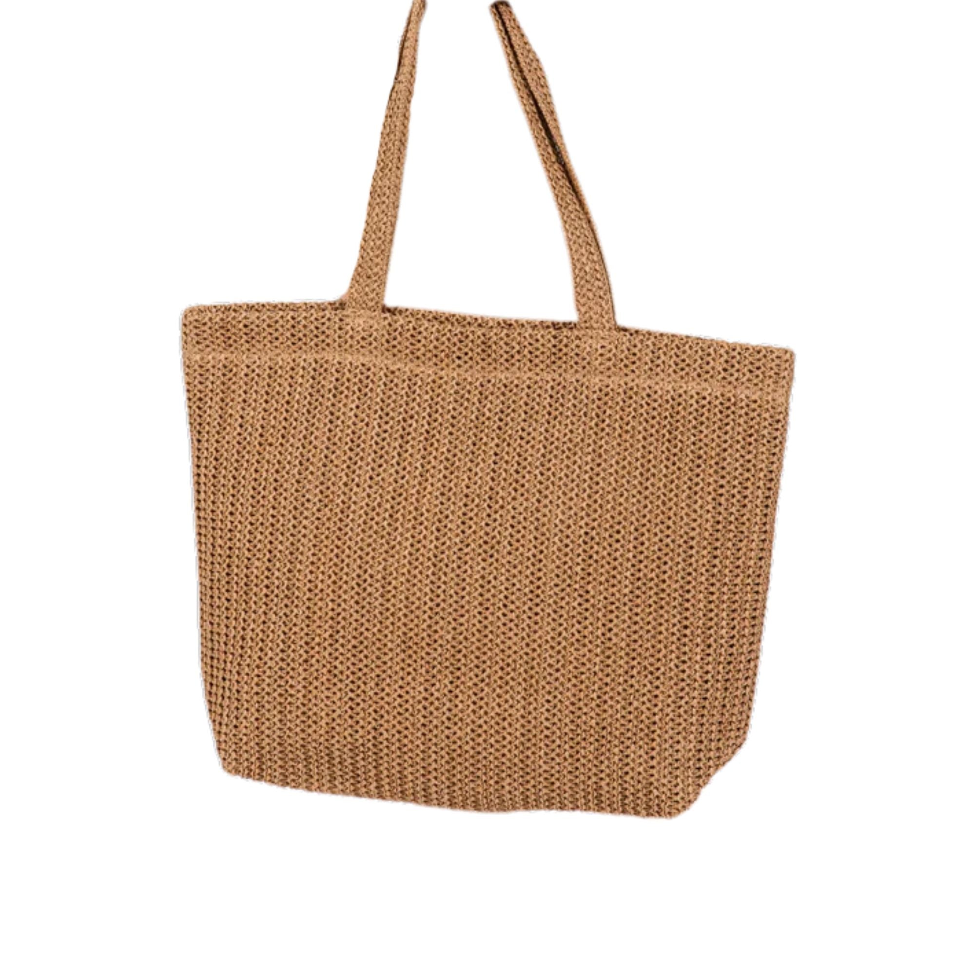 Embroidered Shadow Block Initial Crochet Tote Bag