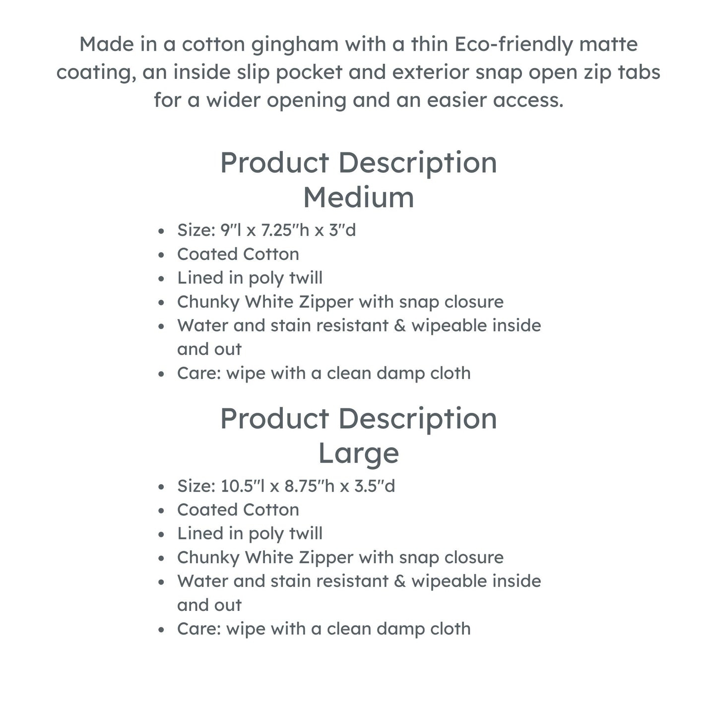 product descriptions