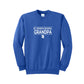 royal crewneck sweatshirt with a white st. joseph school grandpa printed design