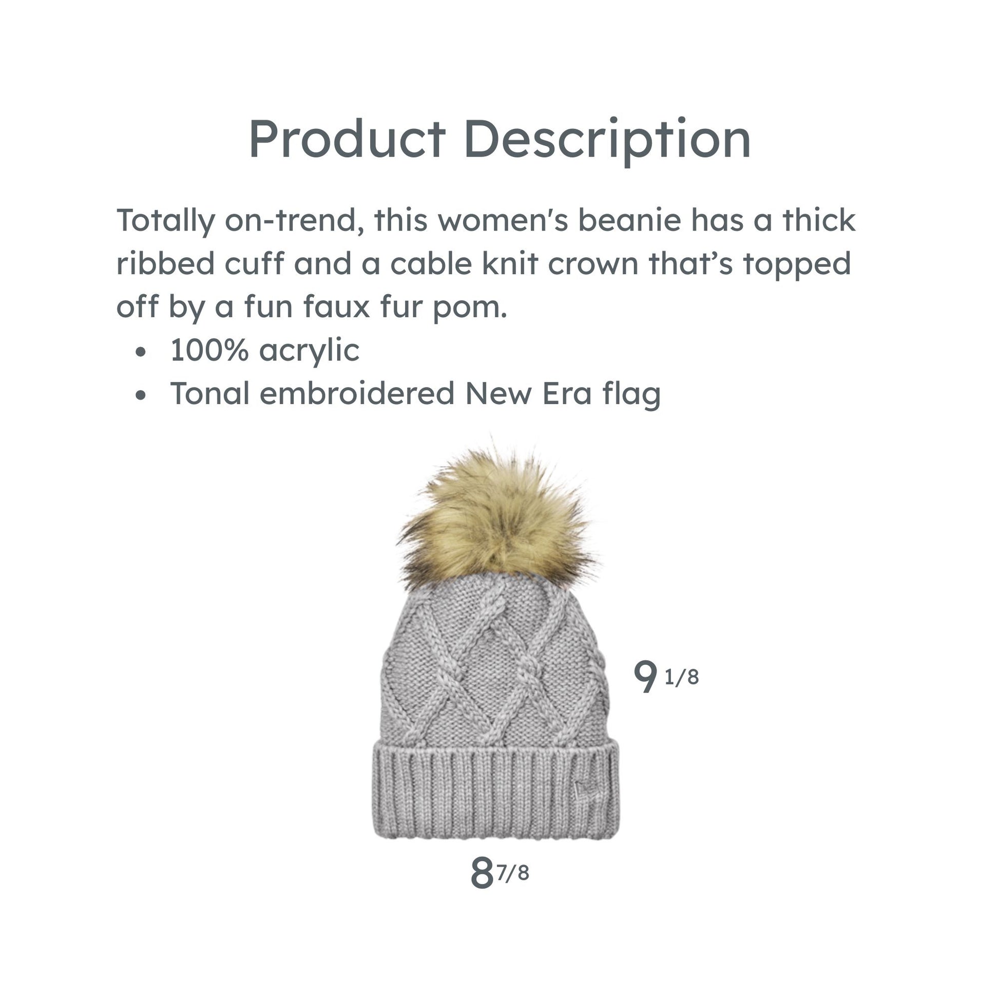 product description 100% acrylic
Tonal embroidered New Era flag
 