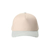 Beige cap with a light green checkered pattern on a white background