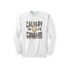 Printed Distressed Calvary Christian Cougars 1974 Crewneck Sweatshirt | CCSDTG12