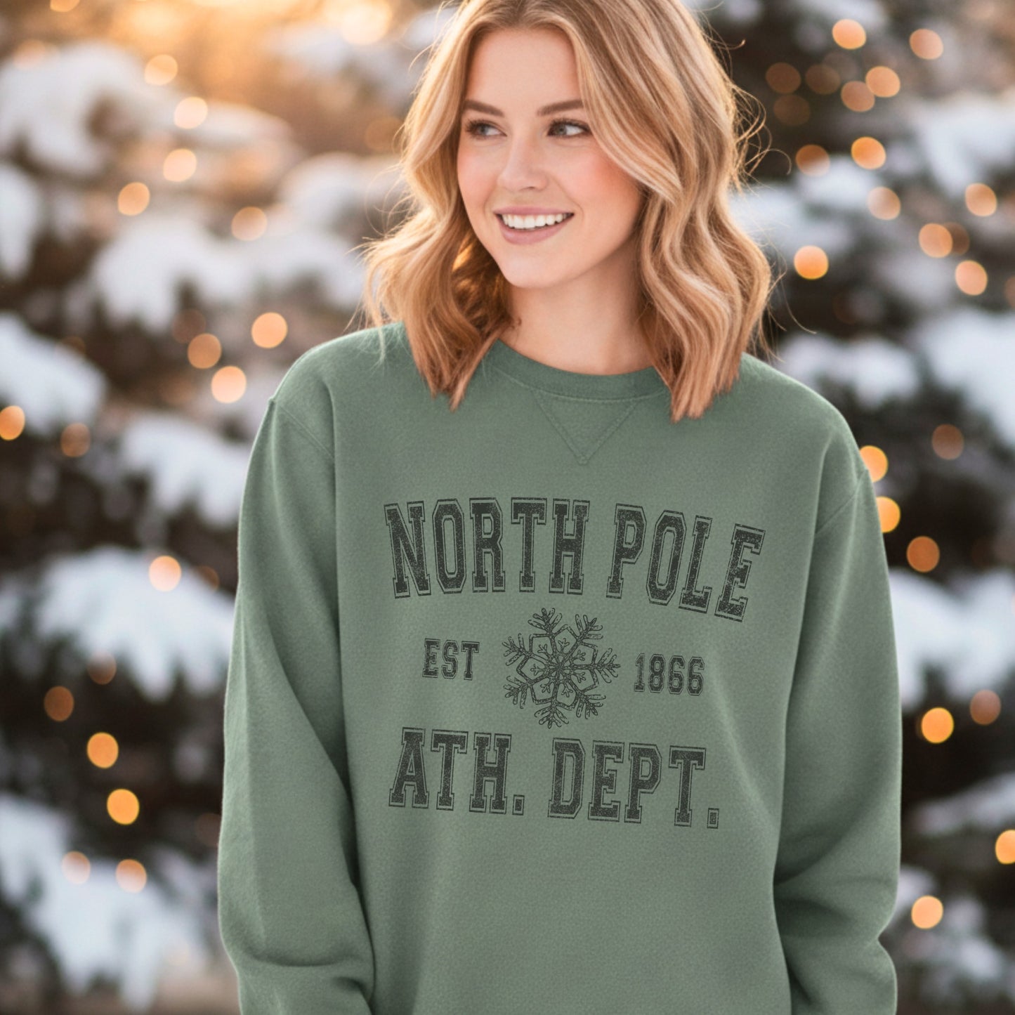 North Pole Athletic Department Garment-Dyed Crewneck Pullover