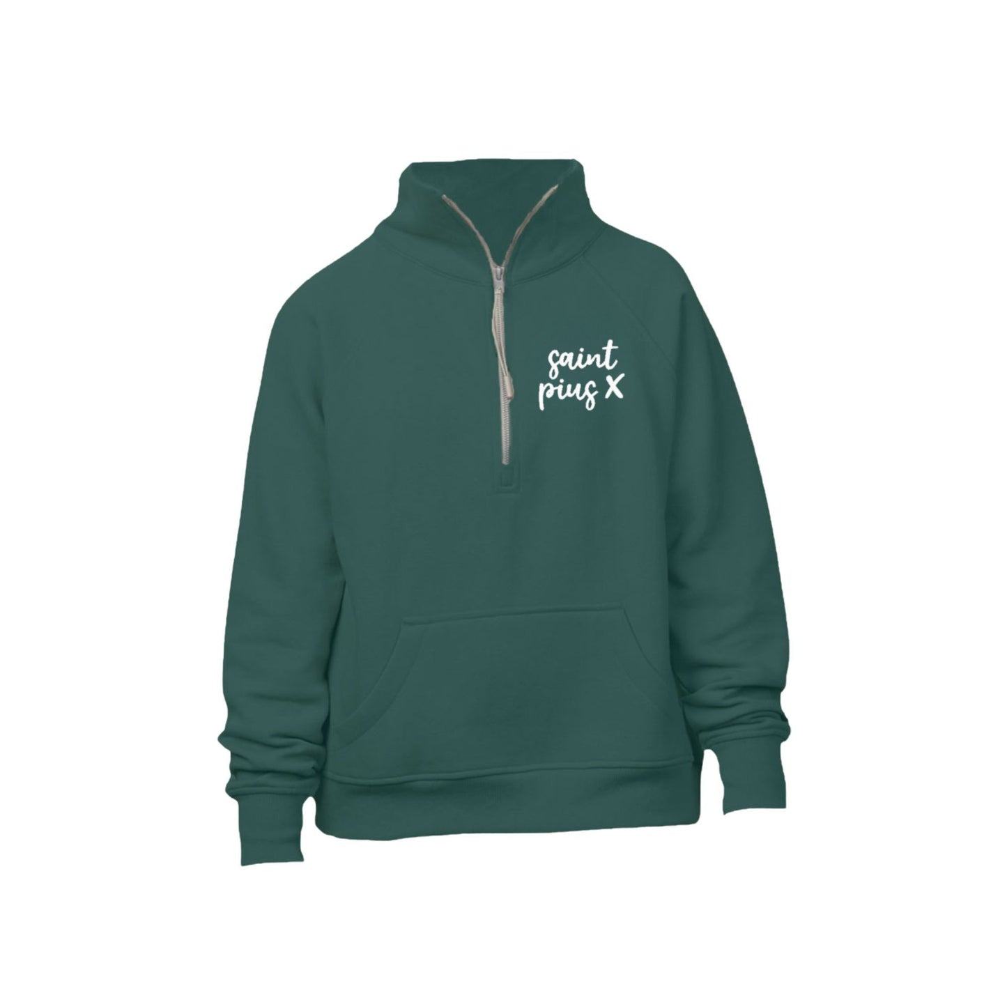 Embroidered  St. Pius X Script Women's Boxy Quarter Zip |  SPX EK