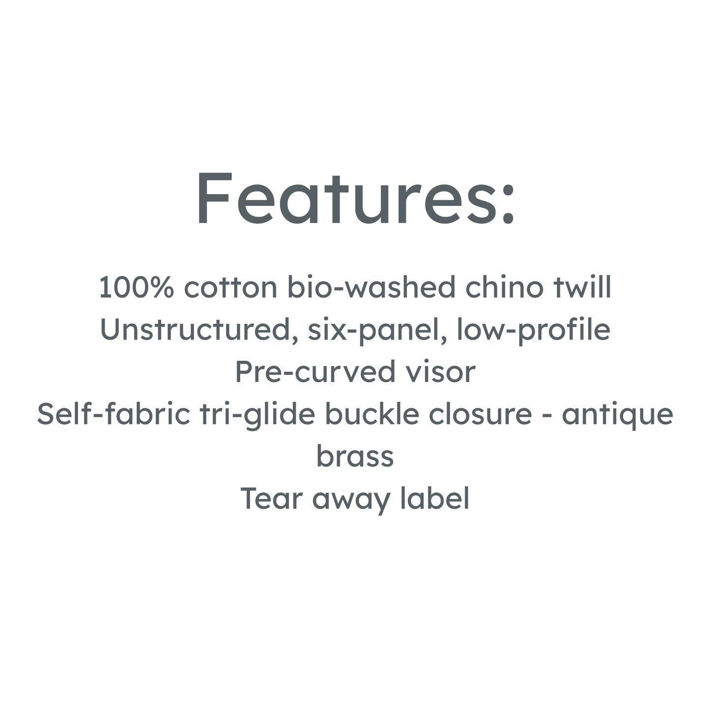 List of features for a product on a white background