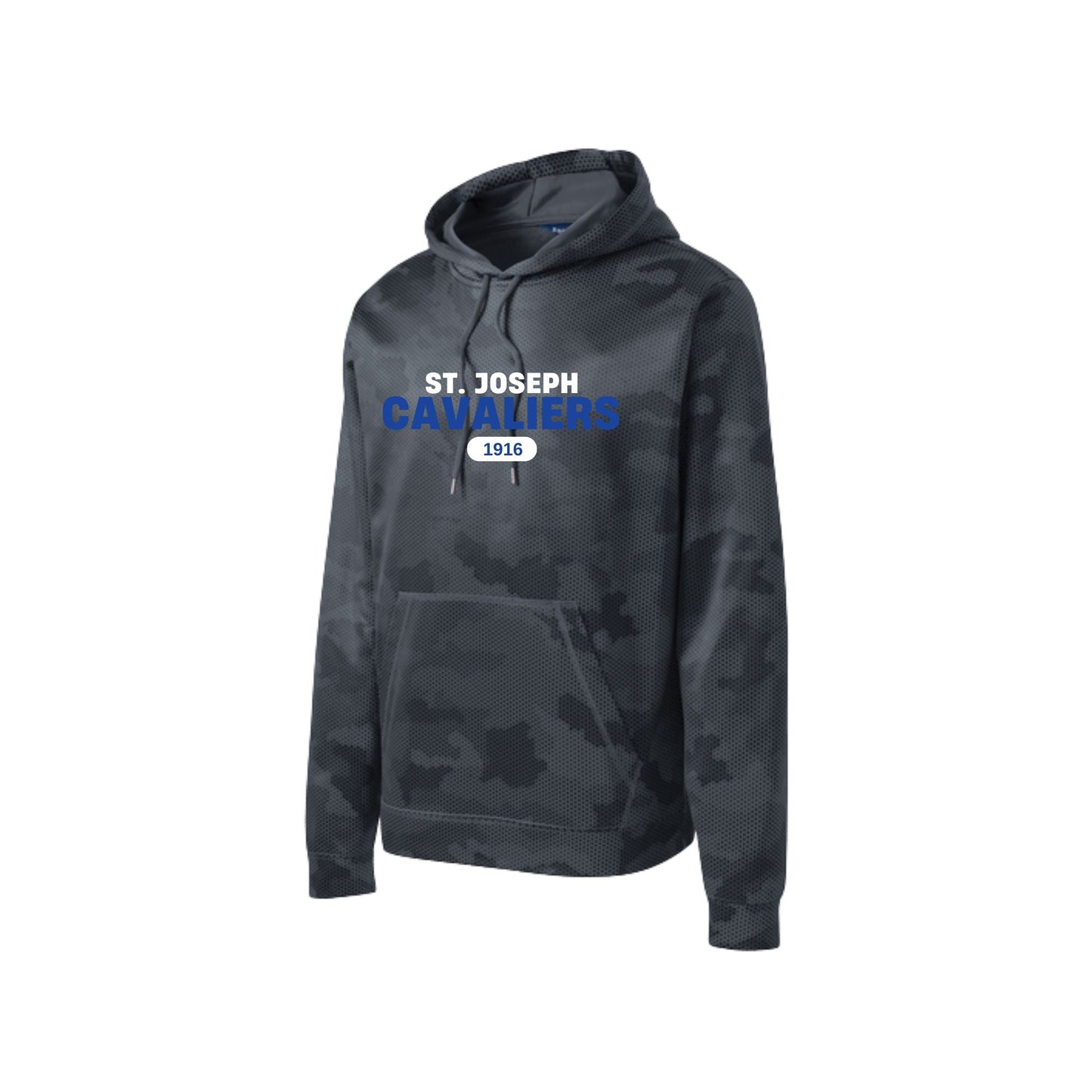 Youth and Adult St. Joseph Cavaliers EST. 1916 CamoHex Hooded Sweatshirt | SJSDTF28