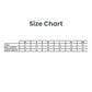 A size chart table with columns labeled XS, S, M, L, XL, and 2XL, showing chest, body length, and sleeve length measurements on a white background.