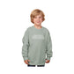 child wearing a greenstone sweatshirt with 'Saint Pius X Panthers' embroidered design on the center chest in white thread
