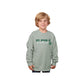 Child wearing a light gray sweatshirt with 'St. Pius X Panthers' text on a white background