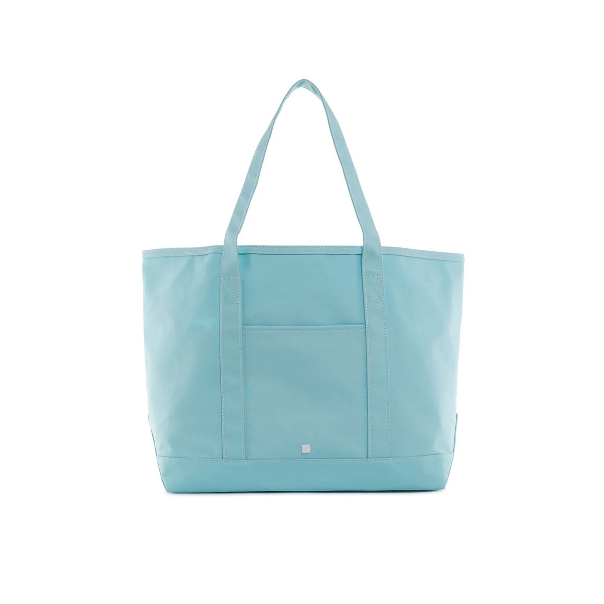 lake blue coated canvas maxi tote