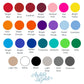 Color swatch chart with various colors and Arden & Gold branding.