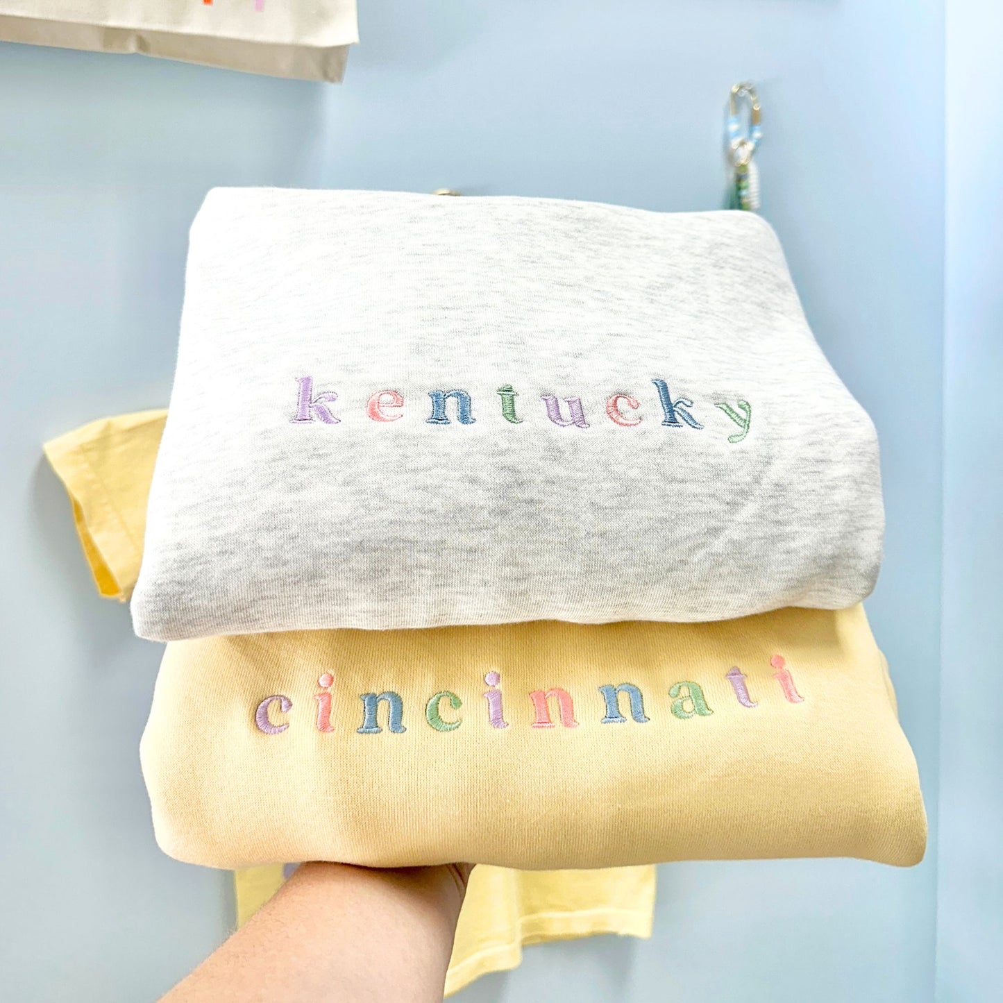 Custom Pastel City/State Embroidered Lane Hoodie
