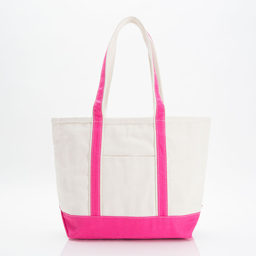 Custom Large Canvas Boat Tote Bag with Shadow Block Initial
