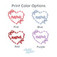 print color options: pink, blue, red, purple